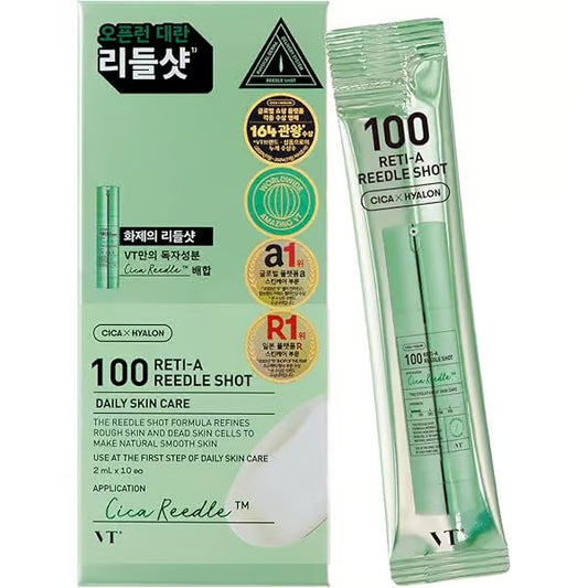 VT Cosmetics Reti-A Reedle Shot 100 Stick Pouch 2ml (Box of 10)